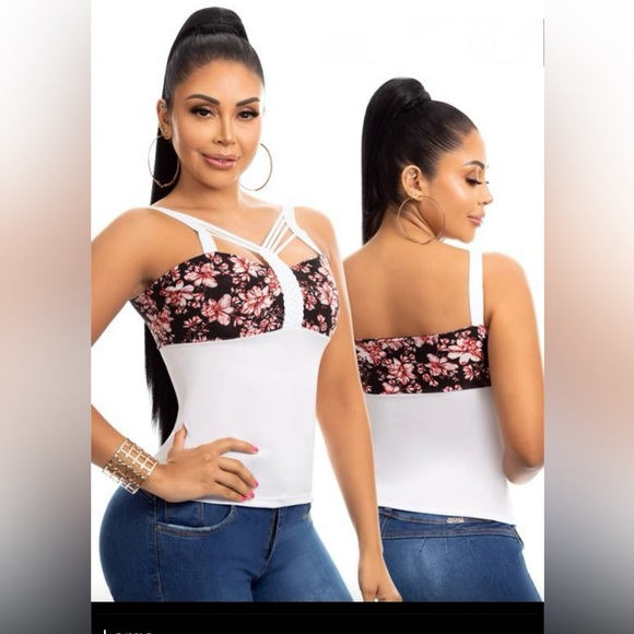 Tops - Colombian Style White Shapewear Top Elegance and Style
